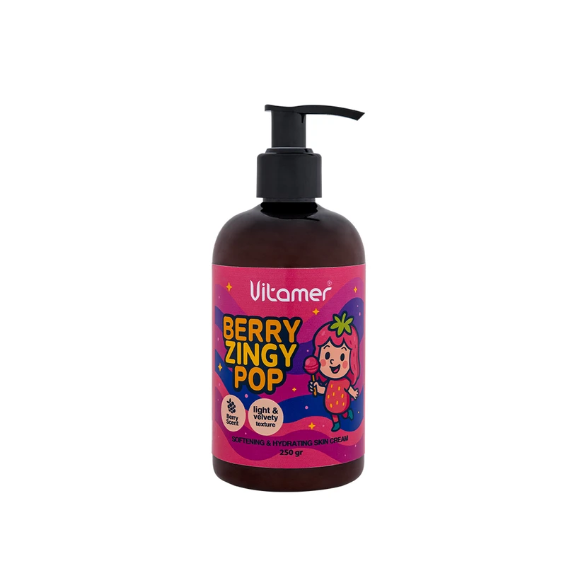 کرم مرطوب‌کننده و آبرسان بدن ویتامر مدل Berry Zingy Pop مناسب برای انواع پوست حجم 250 میلی‌لیتر