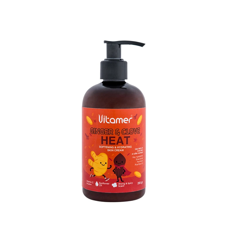 کرم مرطوب‌کننده و آبرسان بدن ویتامر مدل Ginger & Clove Heat مناسب برای انواع پوست حجم 250 میلی‌لیتر