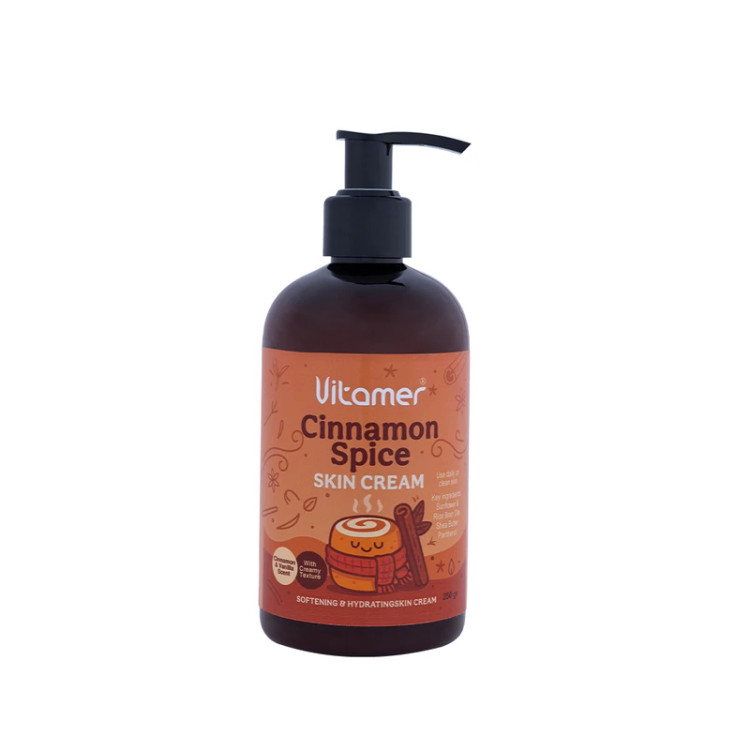 کرم مرطوبکننده و آبرسان بدن ویتامر مدل Cinnamon Spice مناسب برای انواع پوست حجم 250 میلیلیتر
