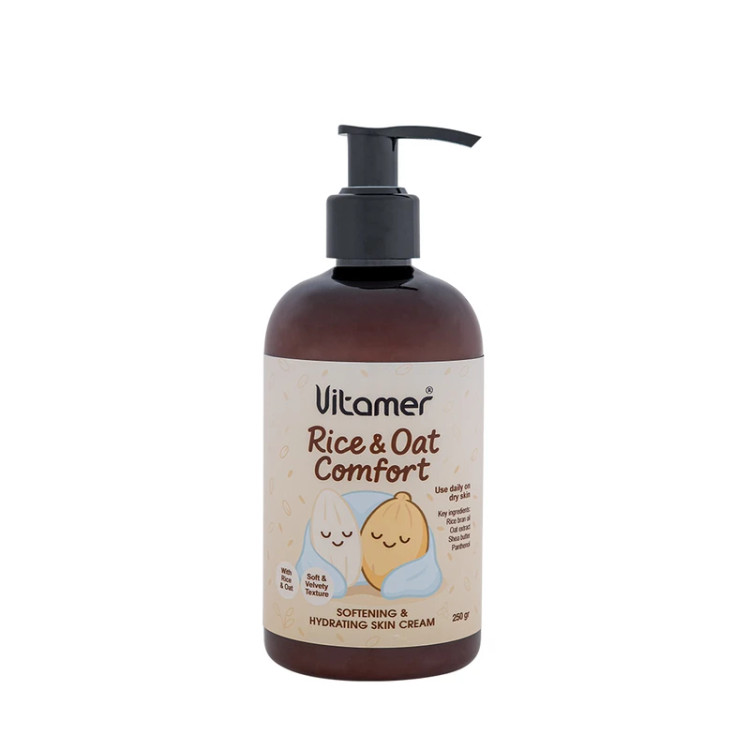 کرم مرطوبکننده و آبرسان بدن ویتامر مدل Rice & Oat Comfort مناسب برای انواع پوست حجم 250 میلیلیتر